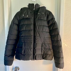 Hollister Women’s Black Down Puffer Jacket w/ Sherpa Lining Size Medium